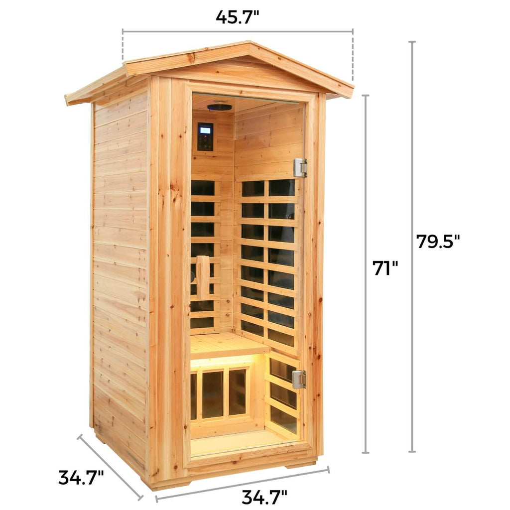 Garner-901VS 1 Person Outdoor Far Infrared Sauna | Fir Model Hot Offer