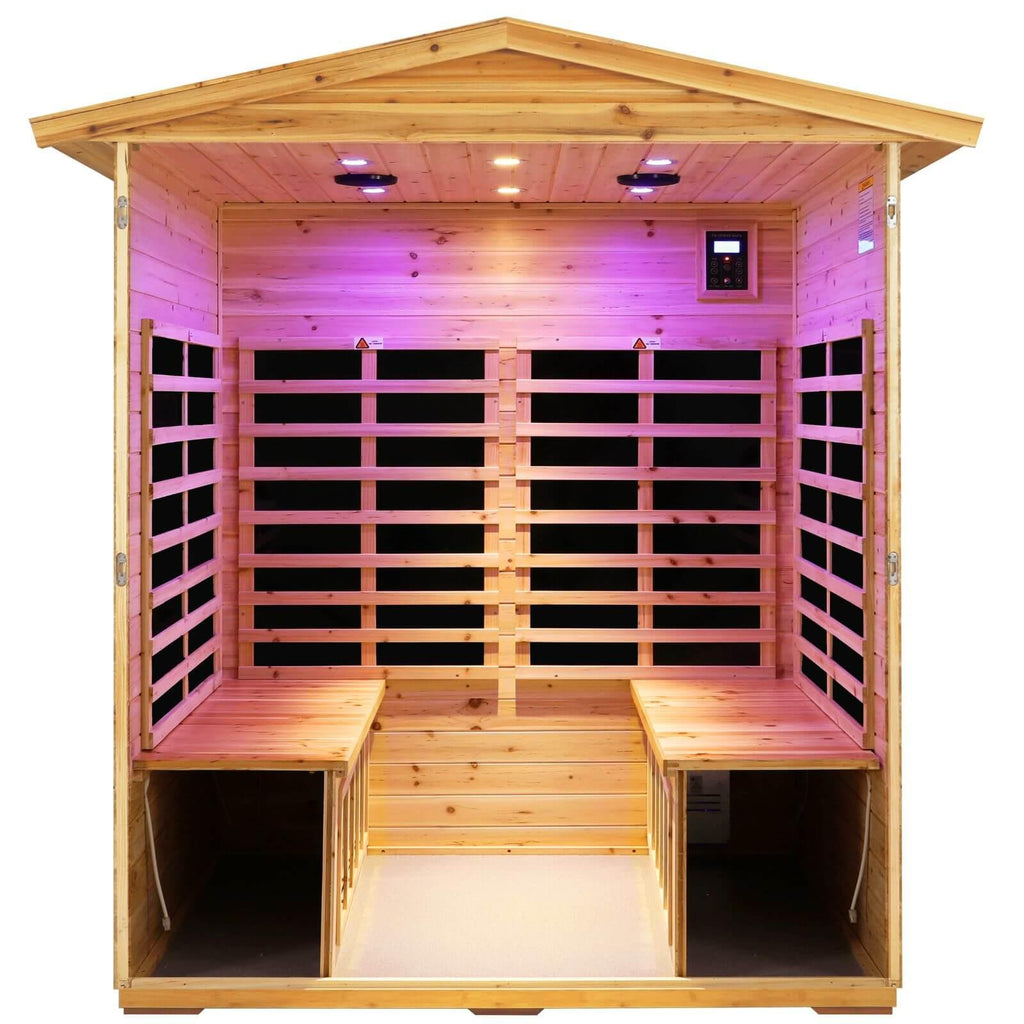 Garner-904VS 4 Person Outdoor Far Infrared Sauna