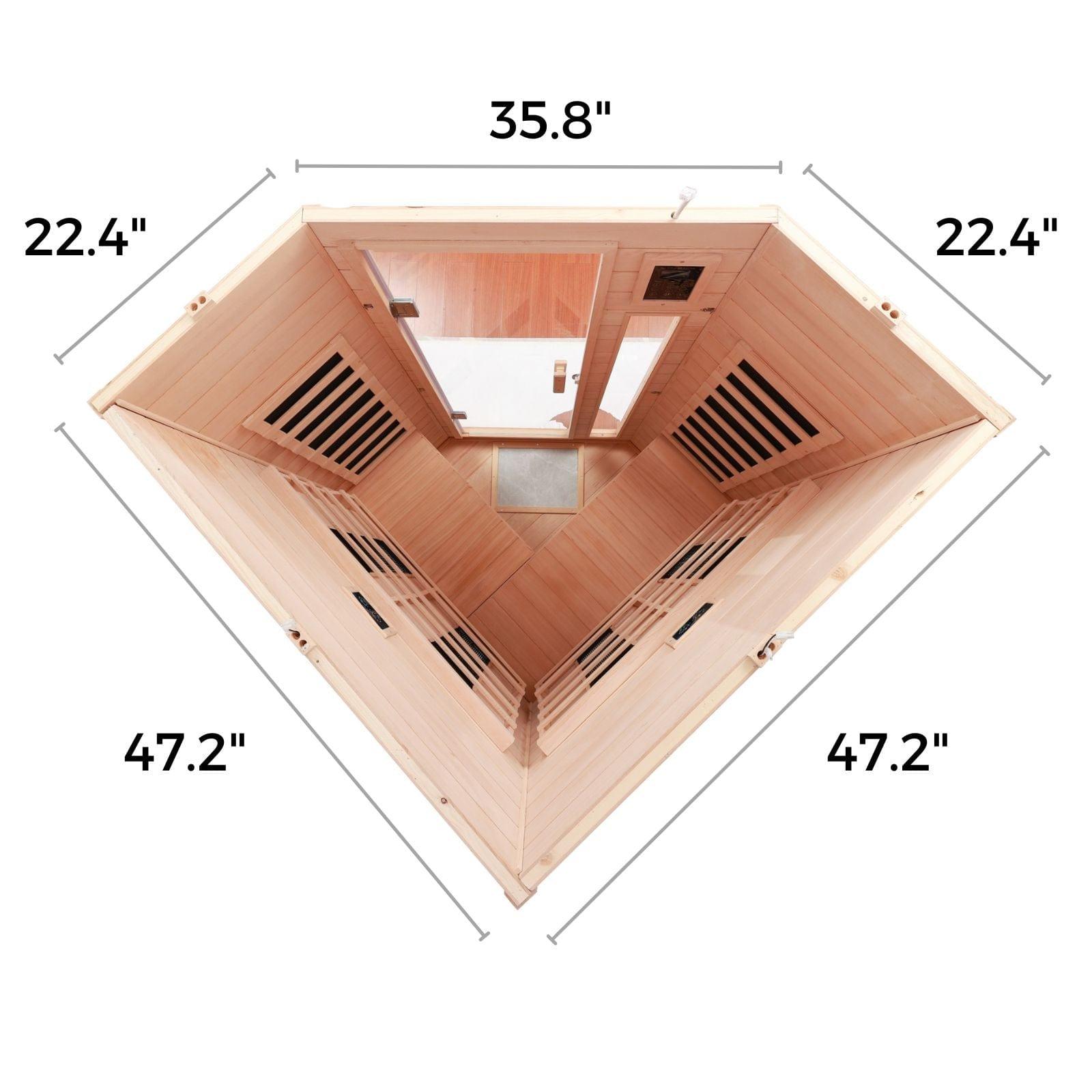 Maxwell-907BH Corner 2 Person Ultra-Low EMF Far Infrared Sauna