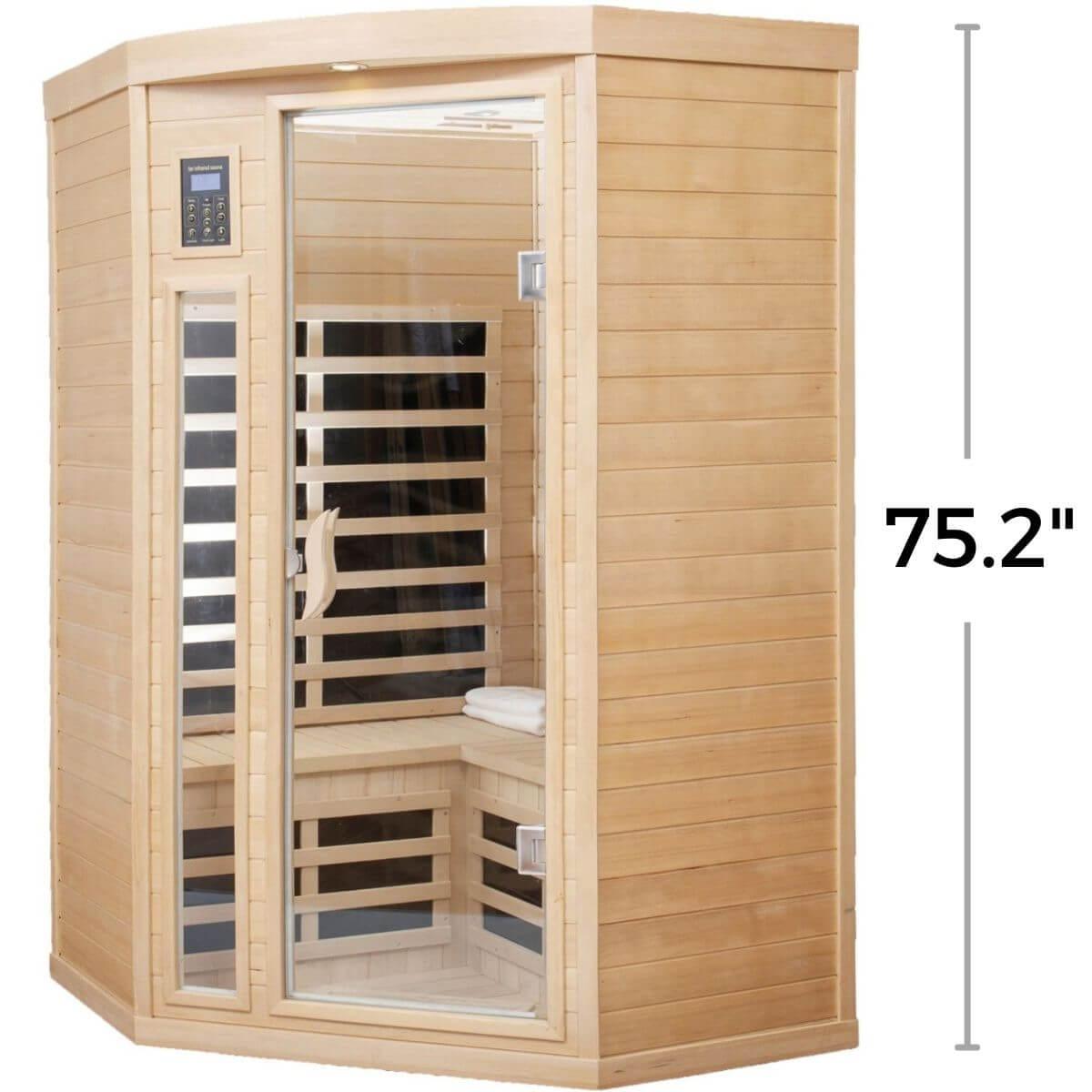 Maxwell-907BH Corner 2 Person Ultra-Low EMF Far Infrared Sauna