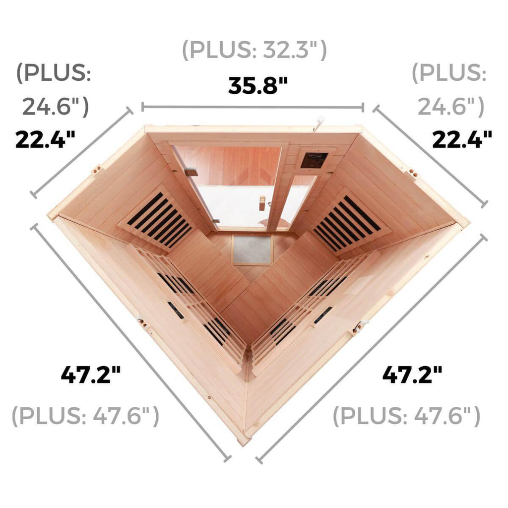 Mix-907BHD 2 Person Corner Far & Near Infrared Sauna | Limited Stock Remaining