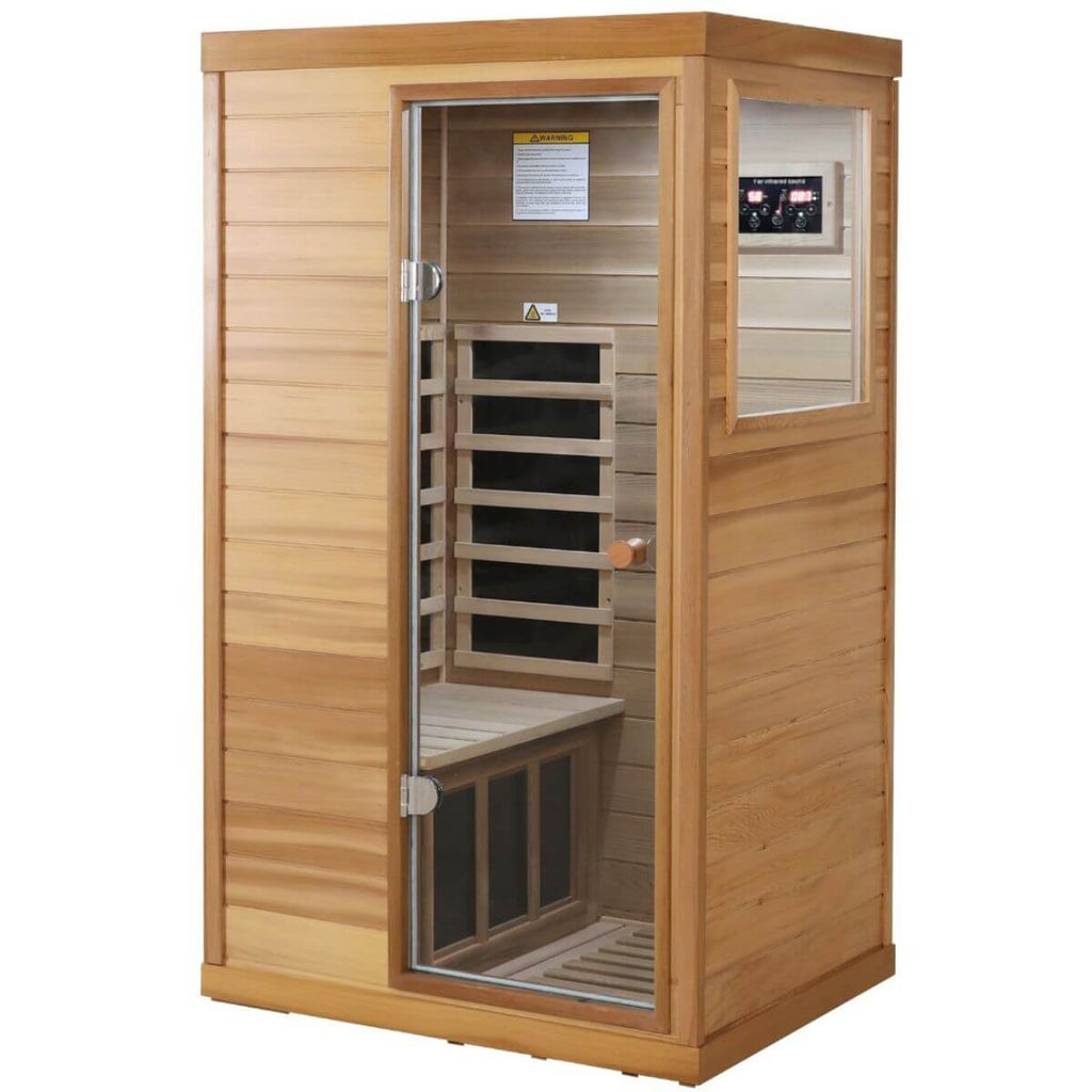 Sublime-909MR 1 Person Side Door Far Infrared Sauna in Red Cedar | Limited Stock Remaining