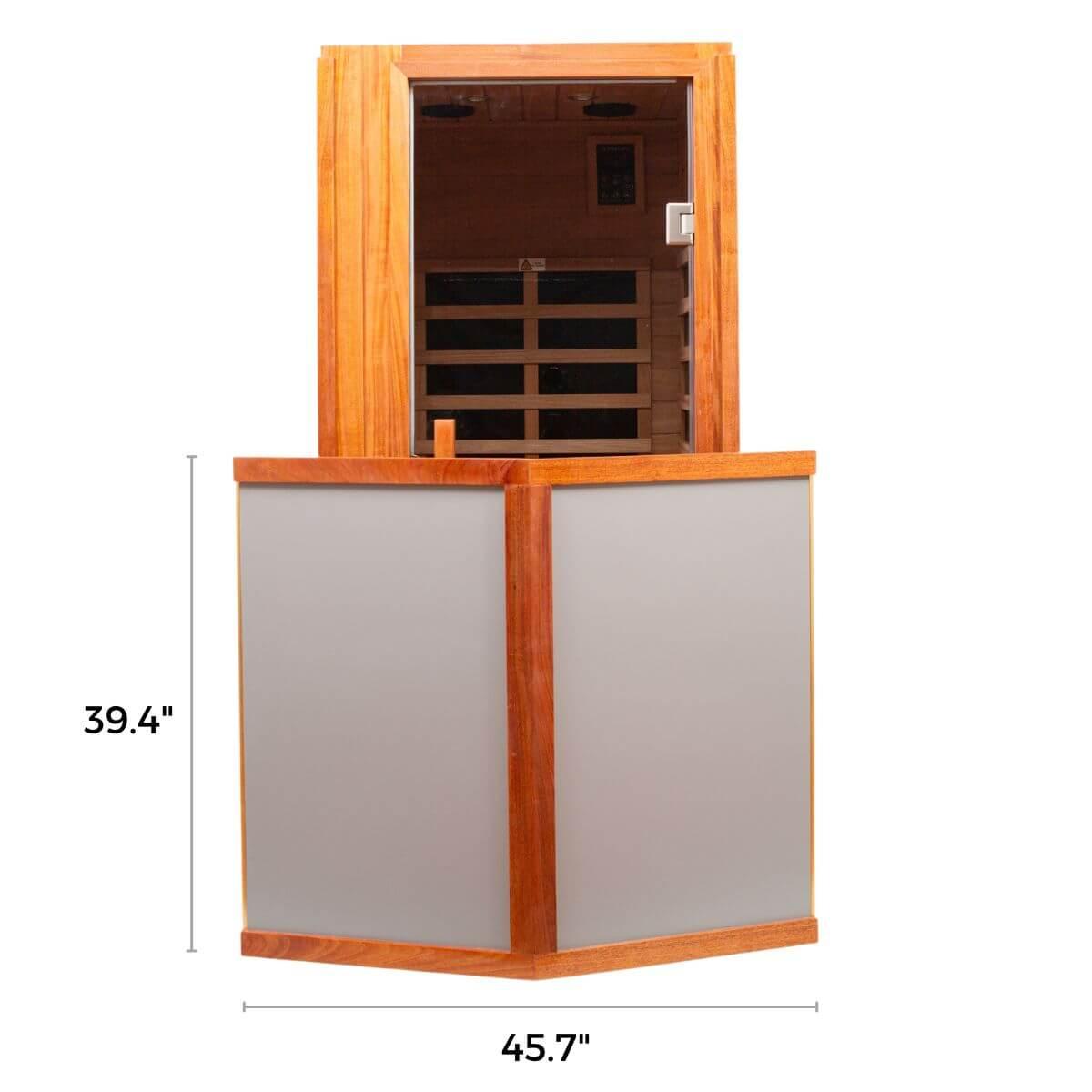 Wearwell-901VT 1 Person Outdoor Ultra-Low EMF Far Infrared Sauna in Mahogany | Strong Weather Resistance