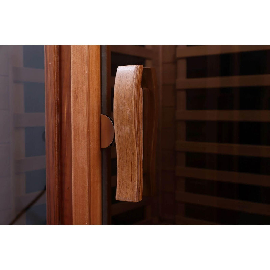 Wearwell-902VR 2 Person Outdoor Ultra-Low EMF Far Infrared Sauna in Red Cedar | Nature's Art, Noble Enjoyment | Value Sale