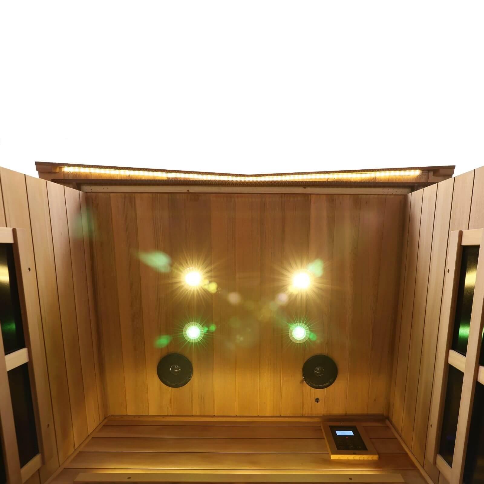 Wearwell-902VR 2 Person Outdoor Ultra-Low EMF Far Infrared Sauna in Red Cedar | Nature's Art, Noble Enjoyment | Value Sale