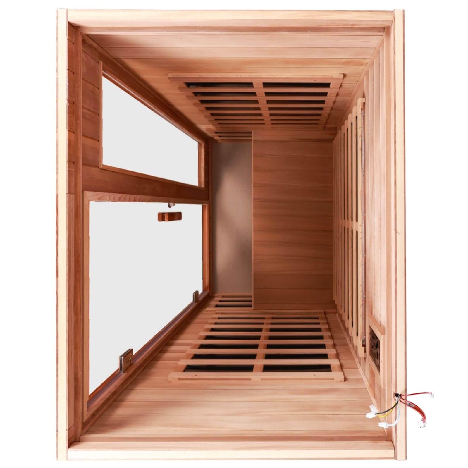 Wearwell-902VT 2 Person Outdoor Ultra-Low EMF Far Infrared Sauna in Mahogany | Value Sale