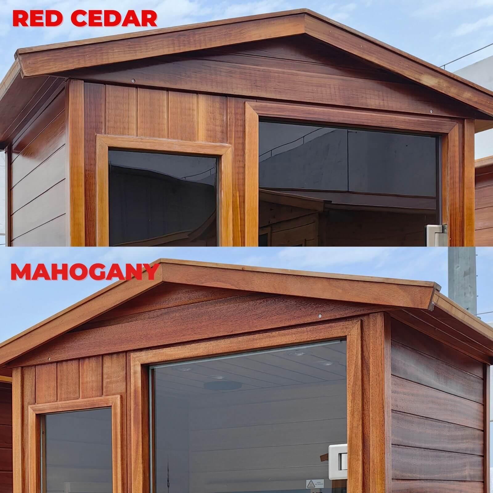 Wearwell-902VT 2 Person Outdoor Ultra-Low EMF Far Infrared Sauna in Mahogany | Value Sale