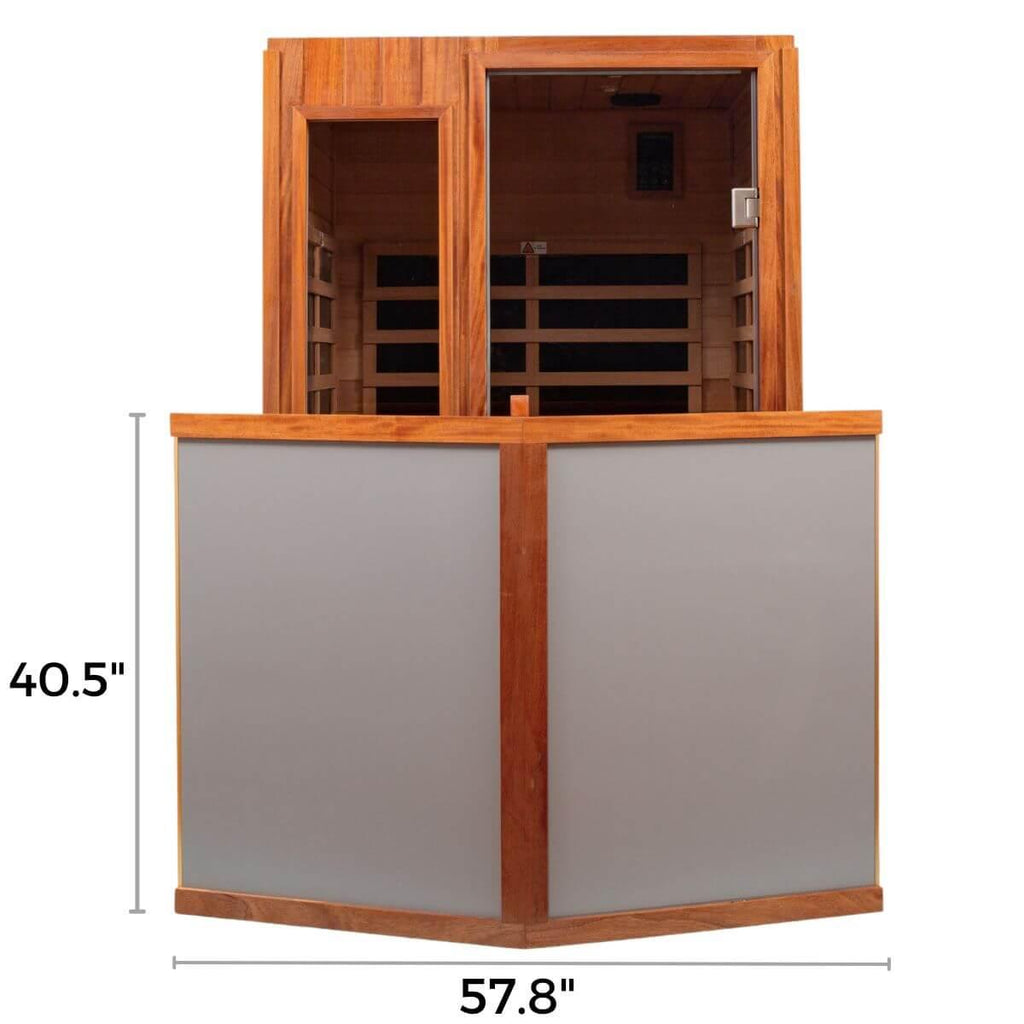 Wearwell-902VT 2 Person Outdoor Ultra-Low EMF Far Infrared Sauna in Mahogany | Value Sale
